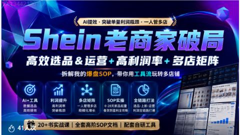 Shein跨境老商家破局：自研工具AI提效·突破单量利润瓶颈·一人管多店-精品副业库