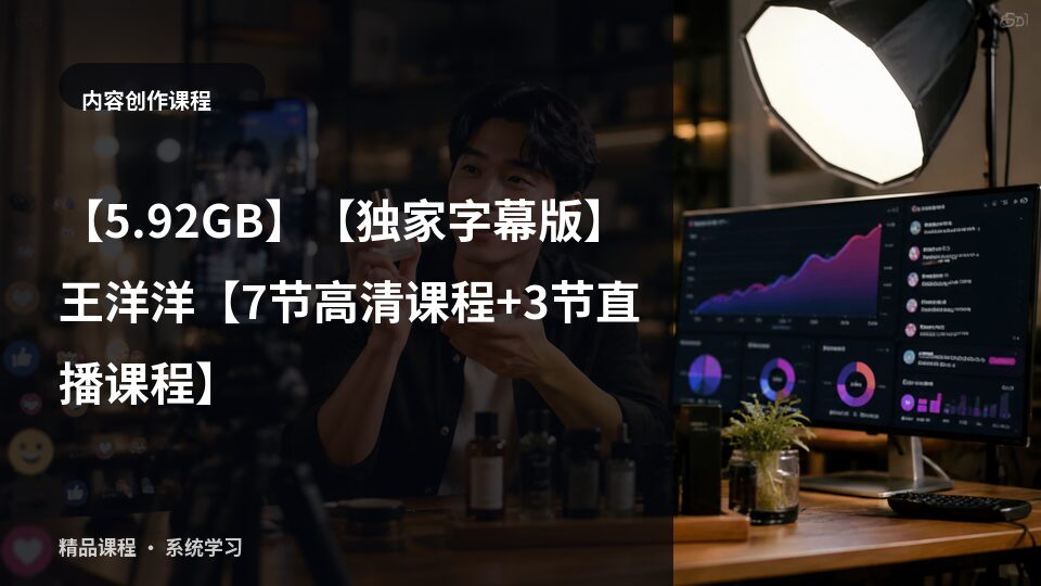 【592GB】【独家字幕版】王洋洋【7节高清课程+3节直播课程】-精品副业库