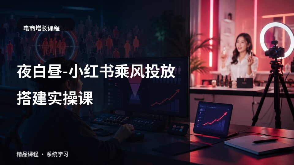 夜白昼-小红书乘风投放搭建实操课-精品副业库