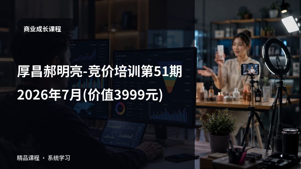 厚昌郝明亮-竞价培训第51期2026年7月(价值3999元)-精品副业库