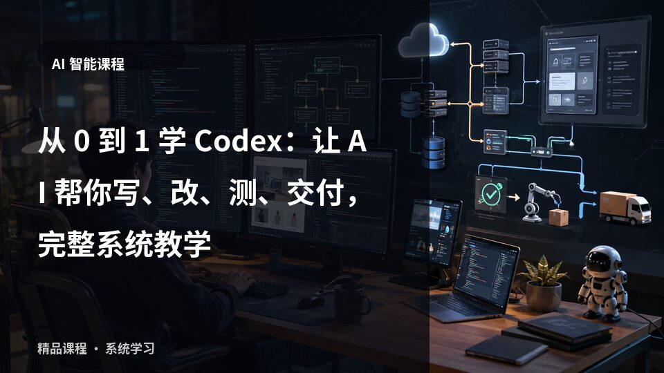 从 0 到 1 学 Codex:让 AI 帮你写、改、测、交付,完整系统教学-精品副业库