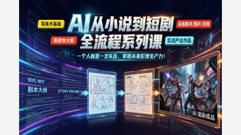 AI 从小说到短剧全流程系列课-精品副业库