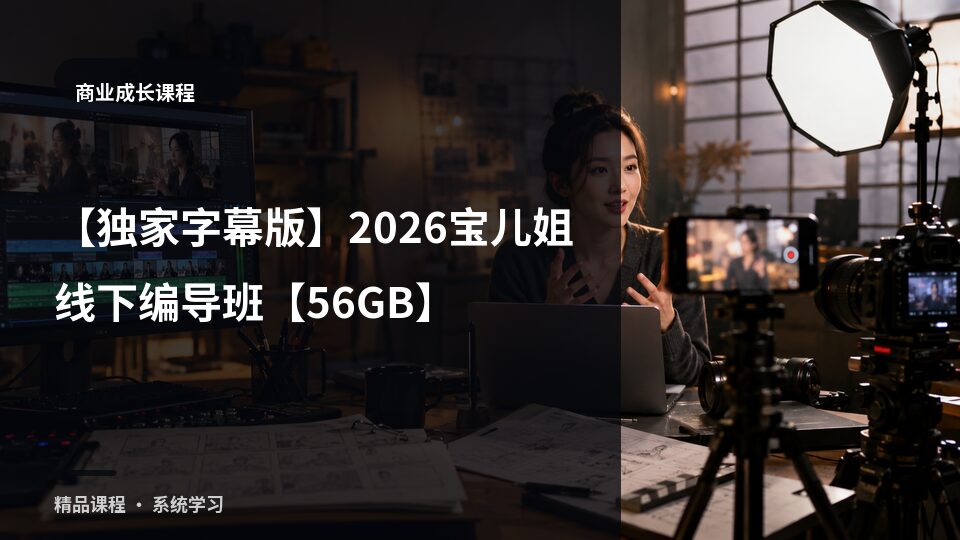 【独家字幕版】2026宝儿姐线下编导班【56GB】-精品副业库