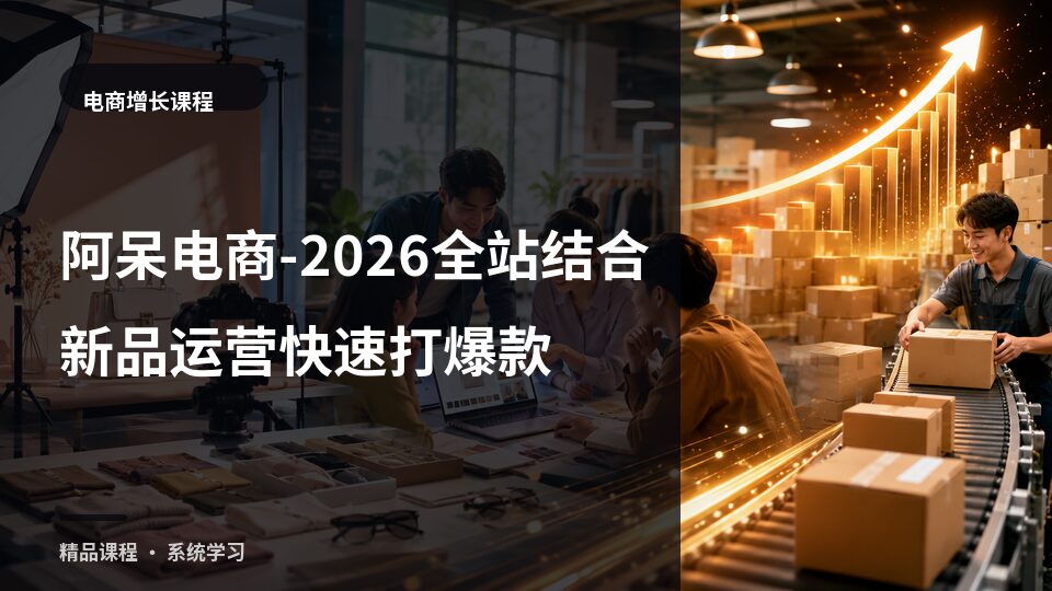 阿呆电商-2026全站结合新品运营快速打爆款-精品副业库