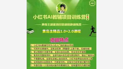 黄岛主·小红书AI教辅虚拟项目10+20-精品副业库
