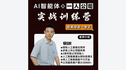 AI智能体+一人公司实战训练营-精品副业库