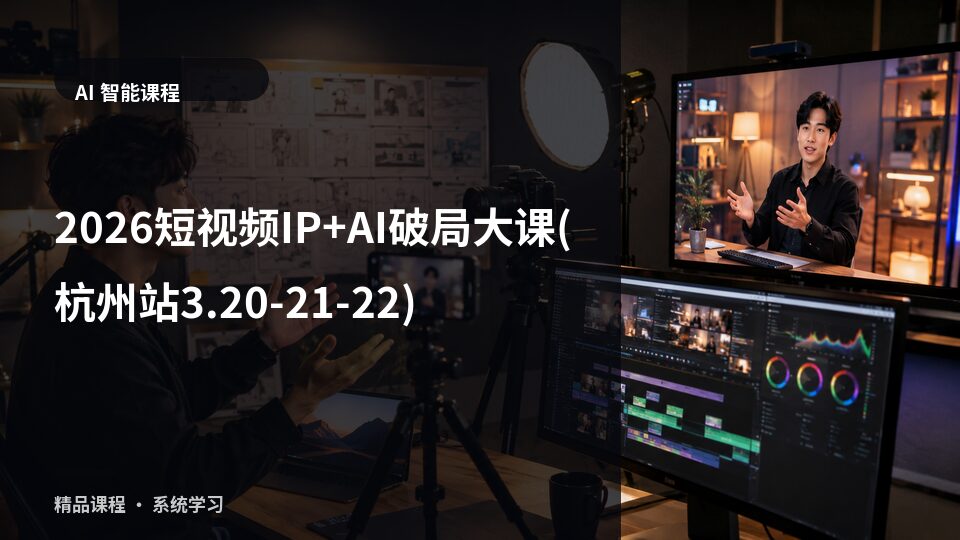 2026短视频IP+AI破局大课(杭州站320-21-22)-精品副业库
