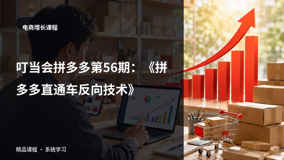 叮当会拼多多第56期:《拼多多直通车反向技术》-精品副业库