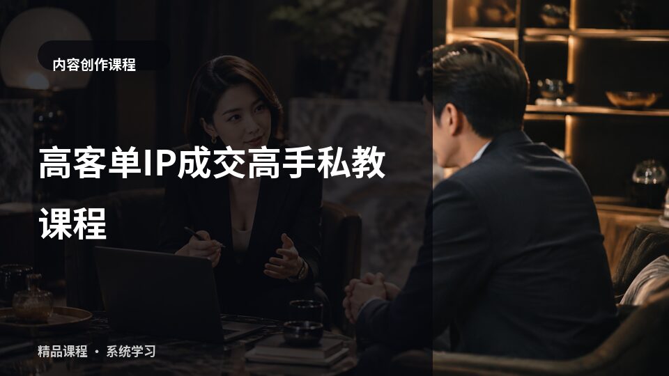 高客单IP成交高手私教课程-精品副业库