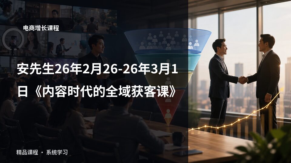 安先生26年2月26-26年3月1日《内容时代的全域获客课》-精品副业库